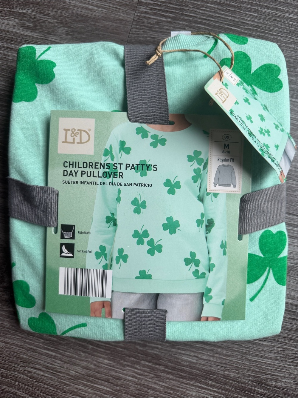 NWT- Kids St. Patty's Shamrock Pullover - Mint Green